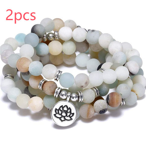 Amazon Stone Tiger Eye Stone Bracelet Necklace 108 Buddha Beads Lotus Bracelet Jewelry & Accessories