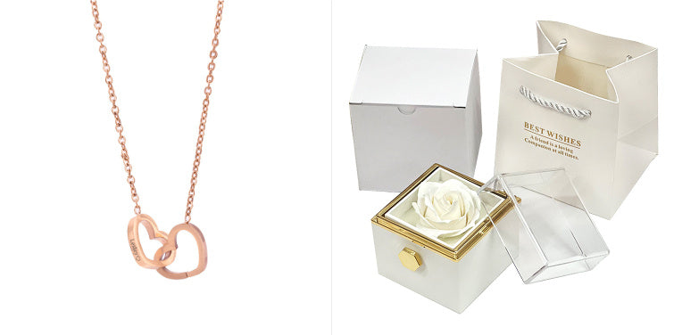 Rotating Soap Flower Rose Gift Box - Creative Rotating Rose Jewelry Packaging Box - Perfect Gift for Any Occasion