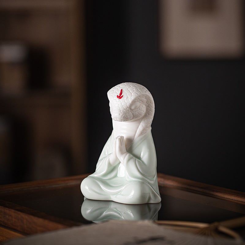 Zen Ceramic Snake Ornaments Home Crafts