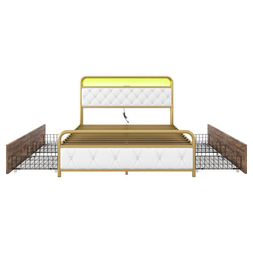 Bedside Table With Metal Drawers