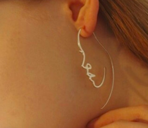 Creative Abstract Face Contour Earrings Fashion Trendy Personality Earrings Jewelry/Accessories