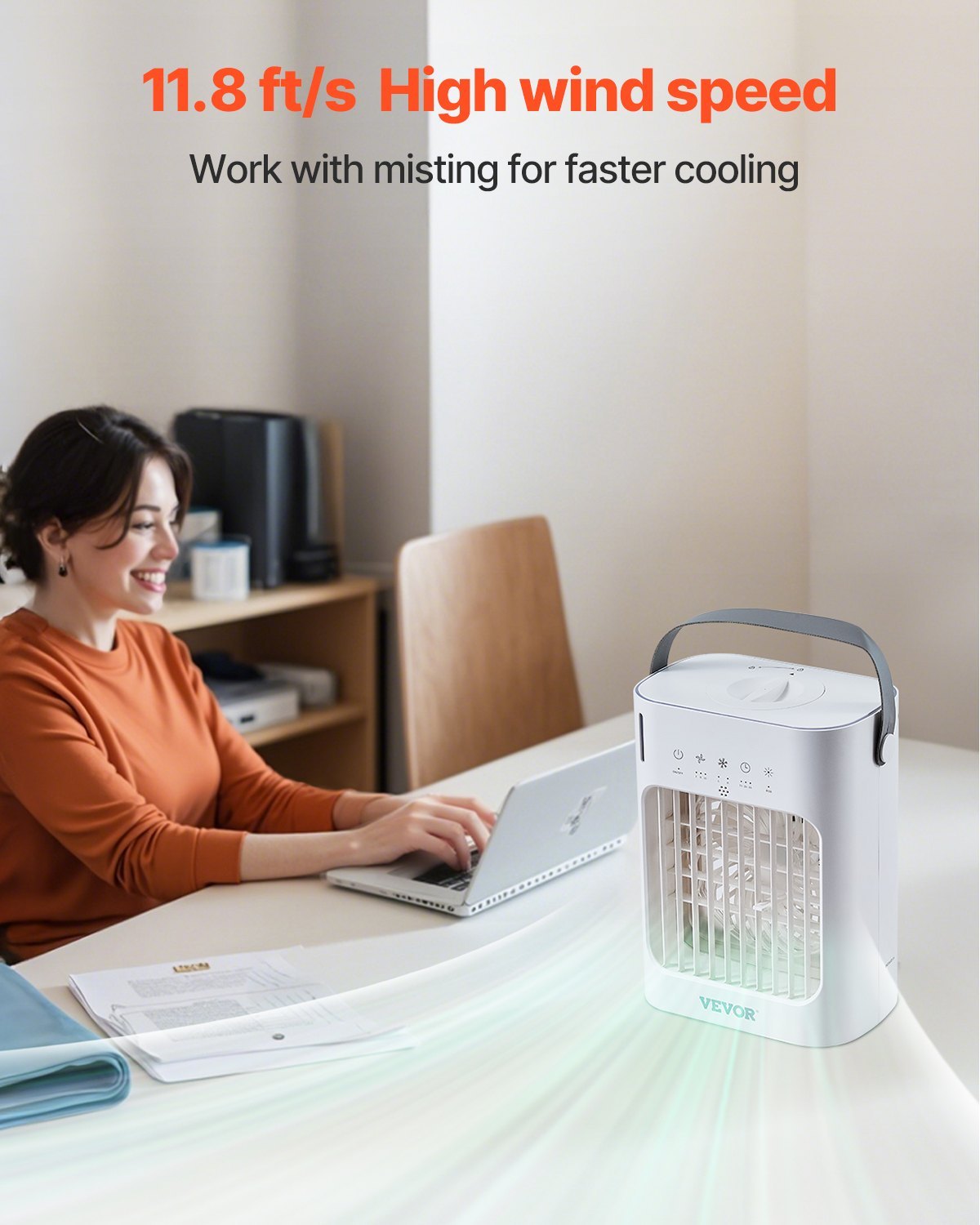 Portable Air Conditioner 4-in-1 Evaporative Air Cooler 700ml Water Tank Home Essentials
