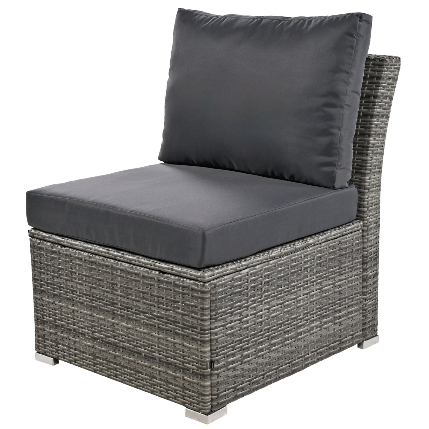 U STYLE Patio Furniture Set, 10 Piece Outdoor Conversation Set, CoffeeTable With Ottomans, Solid Woo