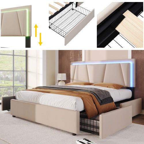 Wooden Storage Bed Bed Frame Size 160cmx200cm