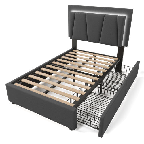 Wooden Storage Bed Bed Frame Size 90cmx200cm