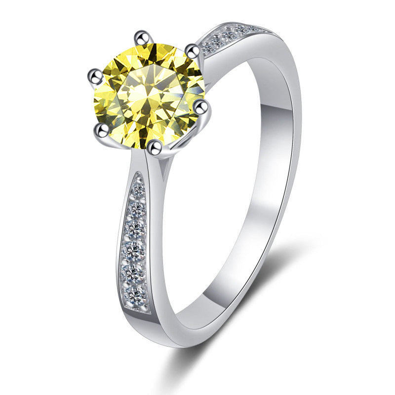 Moissanite Ring Classic Six-claw Crown S925 Sterling Silver Jewelry & Accessories