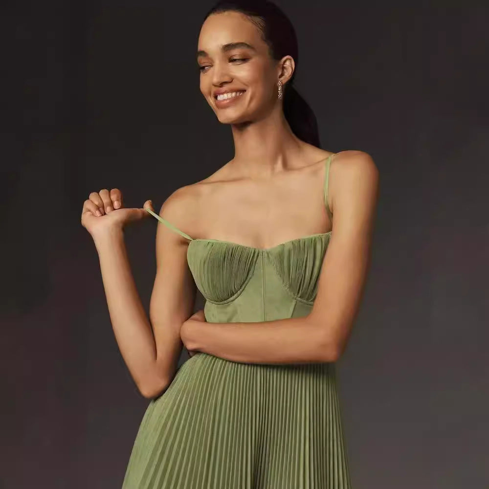 Sling Backless Sleeveless Slim Fit Dress Women's Garments Apparel / Clothing