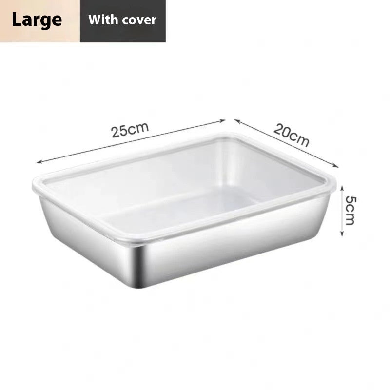 Thickened Stainless Steel Plate Household With Lid Appliances Home Essentials