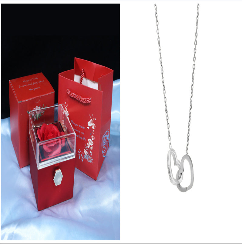 Rotating Soap Flower Rose Gift Box - Creative Rotating Rose Jewelry Packaging Box - Perfect Gift for Any Occasion