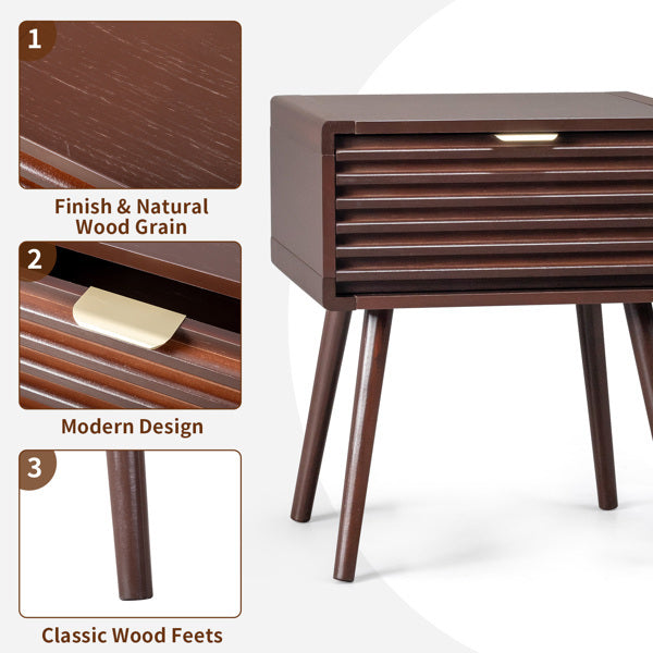 49x37.5x55cm 1 Drawer Bedside Table