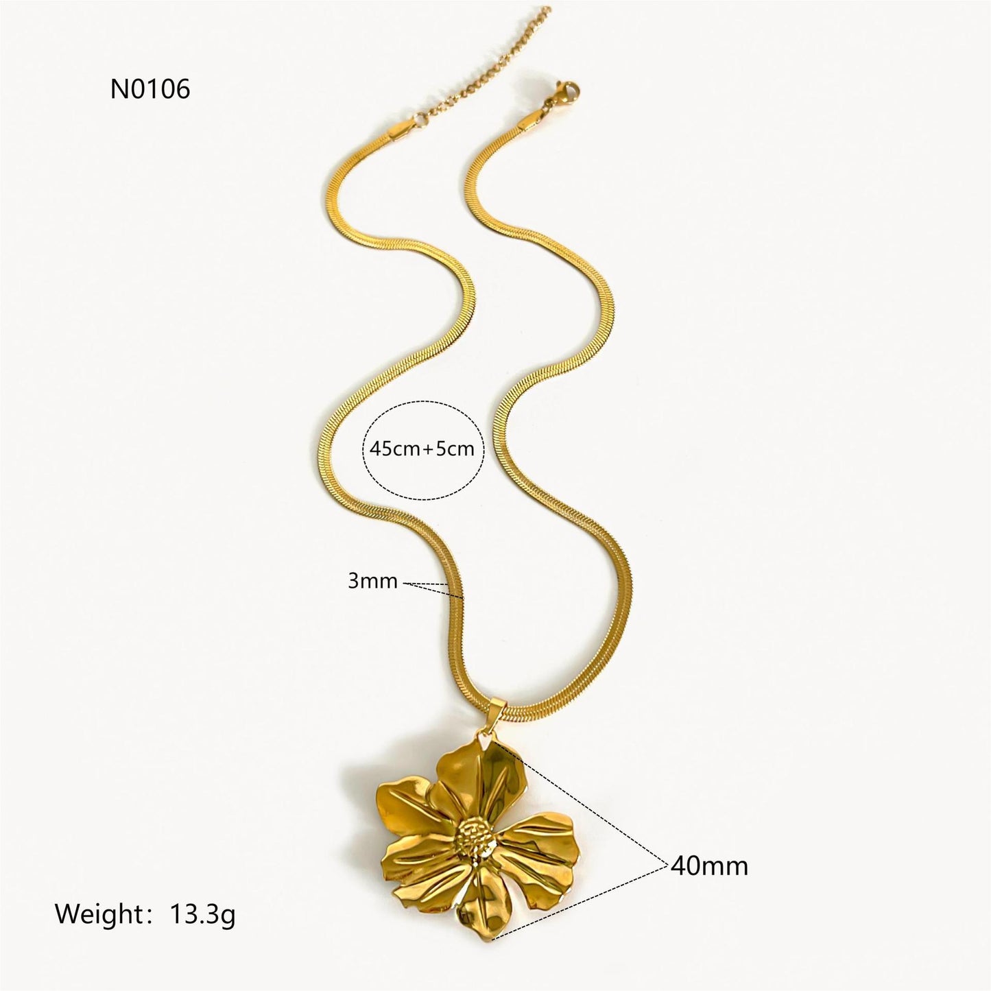 Fashion Exaggerated Cold Style Stainless Steel Large Flower Pendant Necklace Jewelry/Accessories