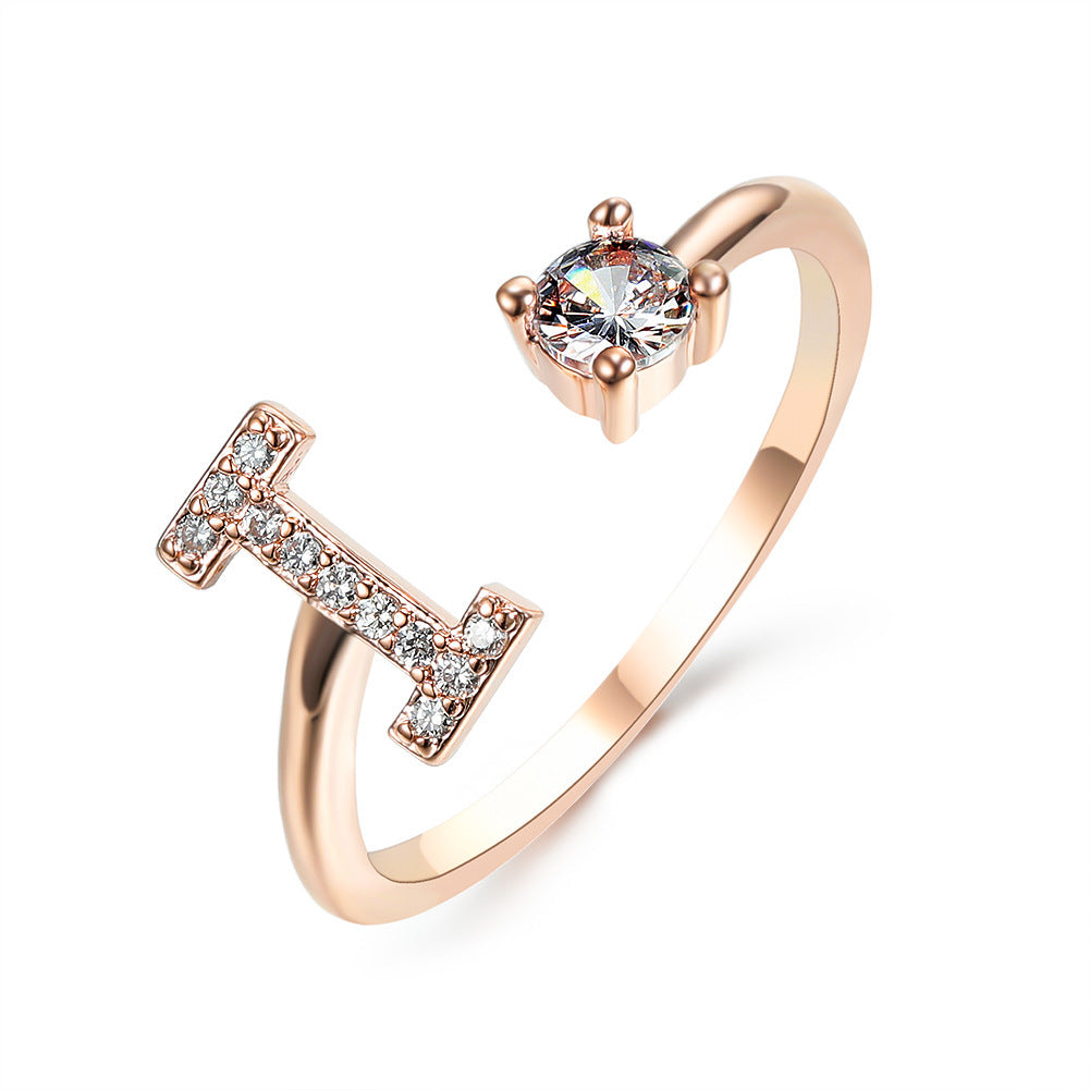 New Design Adjustable 26 Initial Letter Ring Fashion Jewelry For Women Simple Elegant Jewelry Exquisite Rings /Jewelry & Accessories
