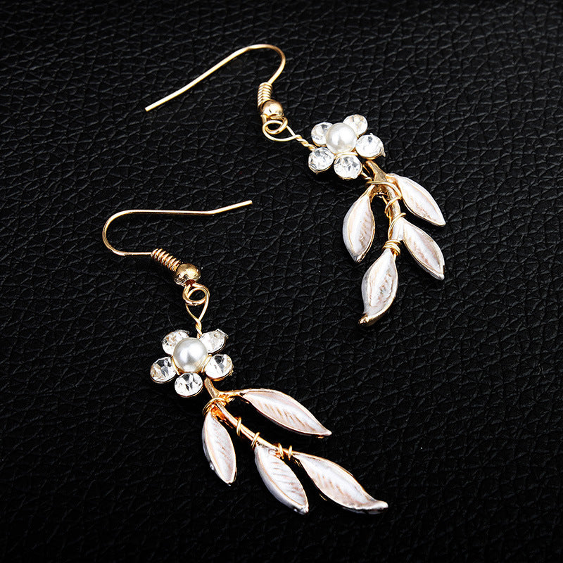 Earrings necklace bridal jewelry three-piece alloy plating European and American bride set jewelry set Jewelry/Accessories