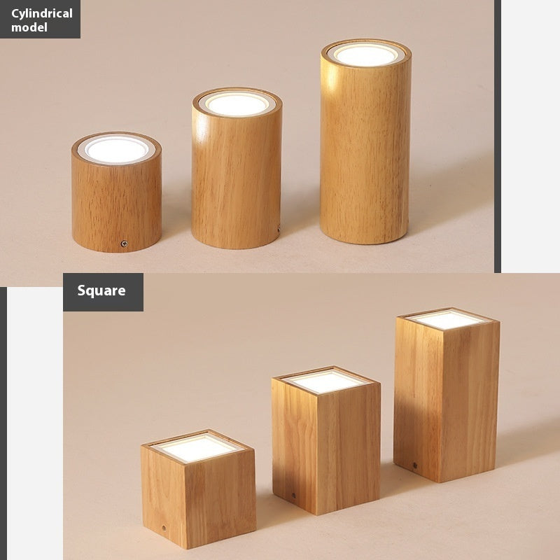 Creative Modern And Simple Solid Wood Aisle Balcony Surface Mounted Downlight Lighting Home Essentials