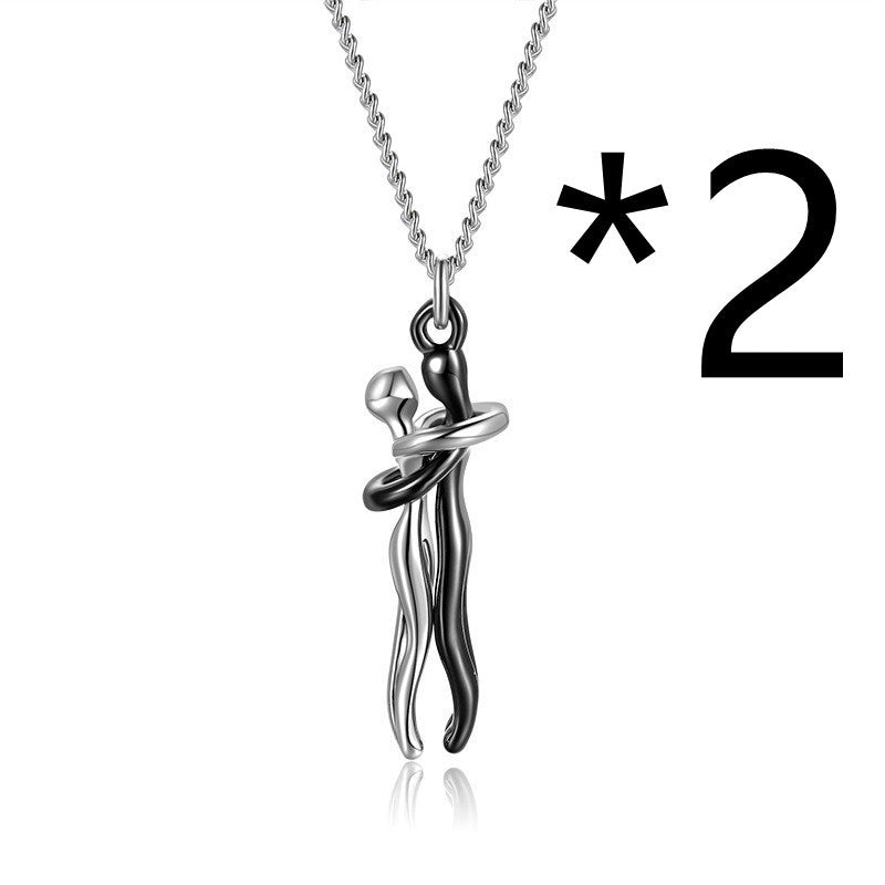 Collier avec pendentif en forme de cœur pour couple, idéal pour un anniversaire, la Saint-Valentin, style punk ou streetwear