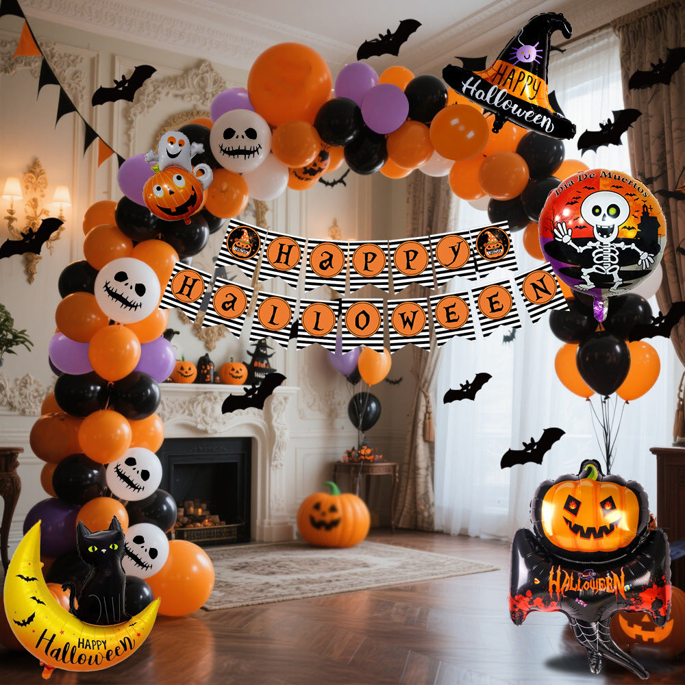 Halloween Hanging Flag Balloon Set Party Decoration Supplies Home Ornaments