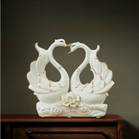 Swan Ornaments Ceramic Home Accessories Ornaments