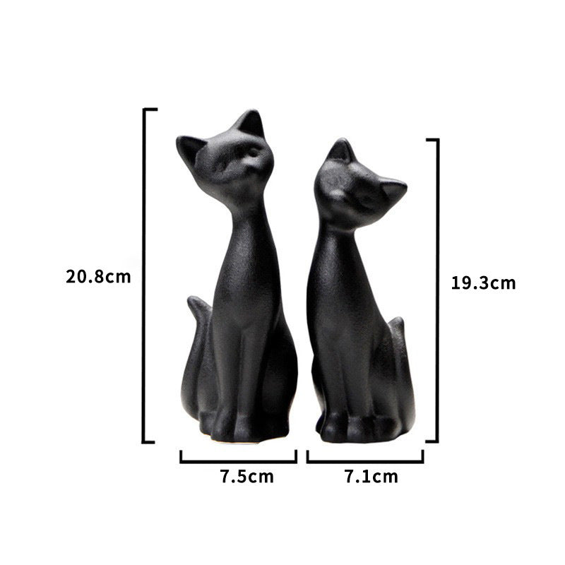 Ceramic Cat Ornaments A Pair Of Home Decoration Ornaments