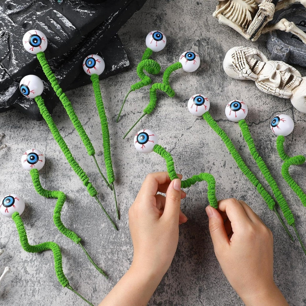 Halloween Three-dimensional Eye Beads Twig Cutting Bouquet Creative Funny Decoration Home Ornaments