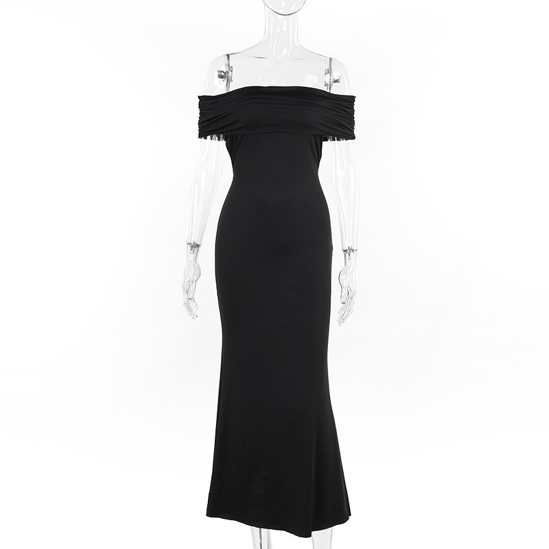 Socialite Style Elegant Sexy Backless Off-shoulder Dress Women's Garments Apparel / Clothing