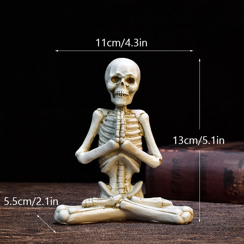 Halloween Horror Desktop Decoration Resin Ornaments Feature Modeling Yoga Skull Skeleton Home Ornaments