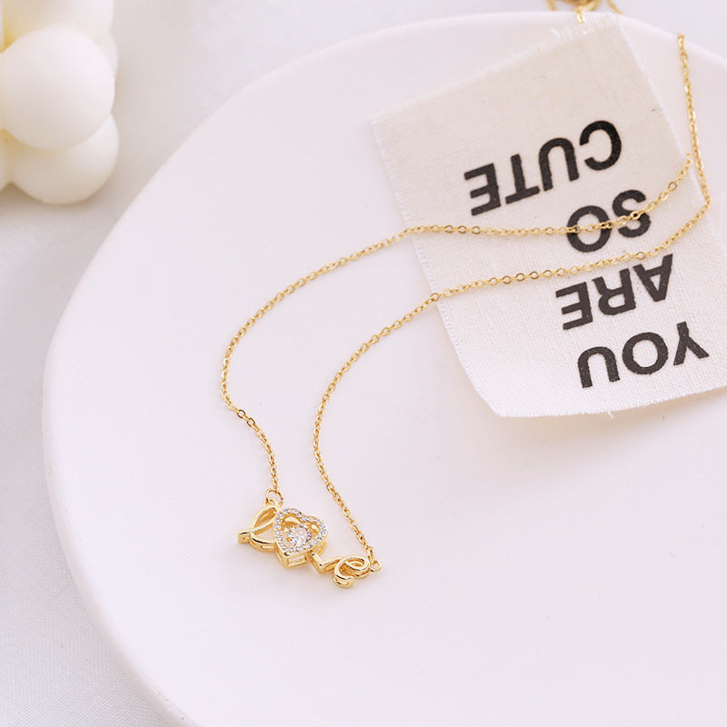 Titanium Steel Love Necklace – Fashionable Clavicle Chain for Women, Perfect Gift for Valentine's Day, Anniversary & Special Occasions