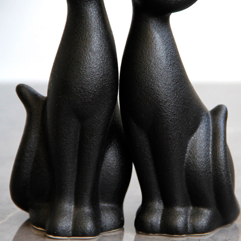 Ceramic Cat Ornaments A Pair Of Home Decoration Ornaments