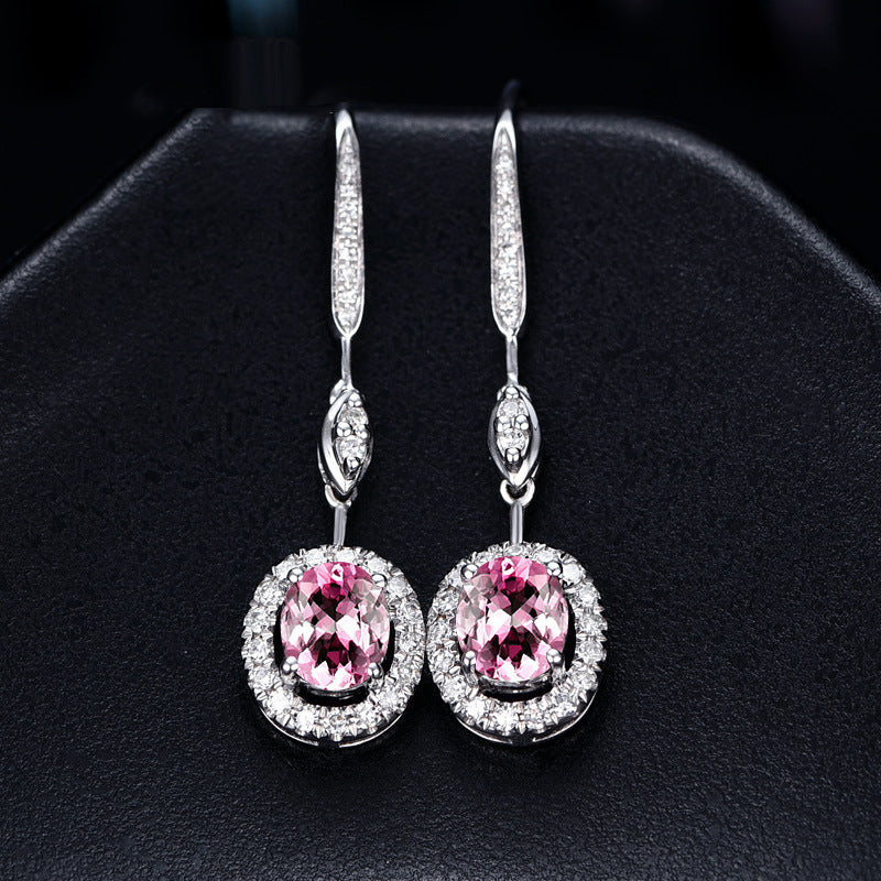 Real Sapphire Colored Gems Long Earrings Jewelry/Accessories
