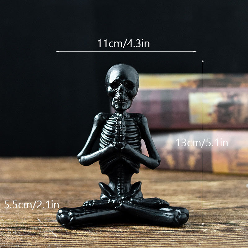 Halloween Horror Desktop Decoration Resin Ornaments Feature Modeling Yoga Skull Skeleton Home Ornaments