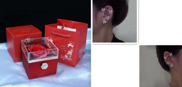 Rotating Soap Flower Rose Gift Box - Creative Rotating Rose Jewelry Packaging Box - Perfect Gift for Any Occasion