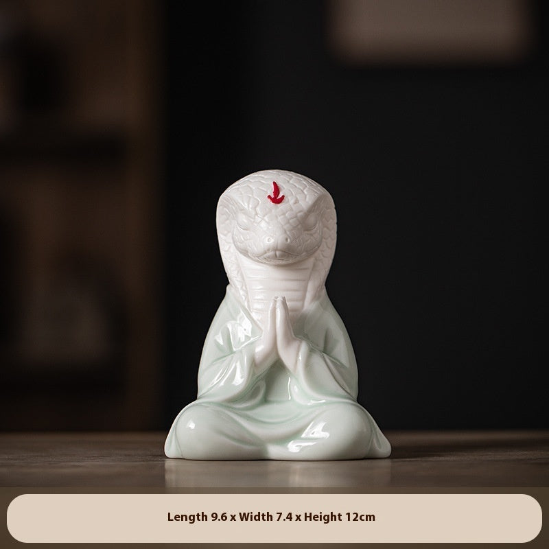 Zen Ceramic Snake Ornaments Home Crafts