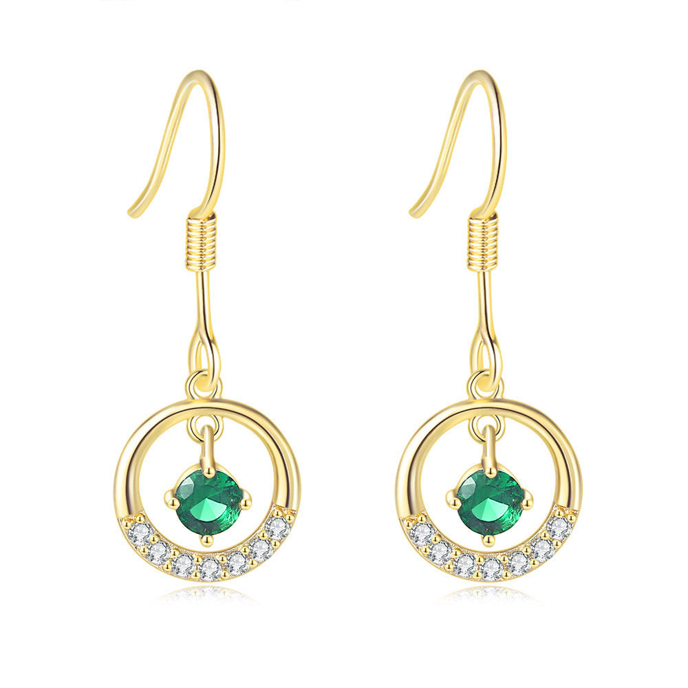 Fashion Simple Beccarite Round Earrings Jewelry/Accessories