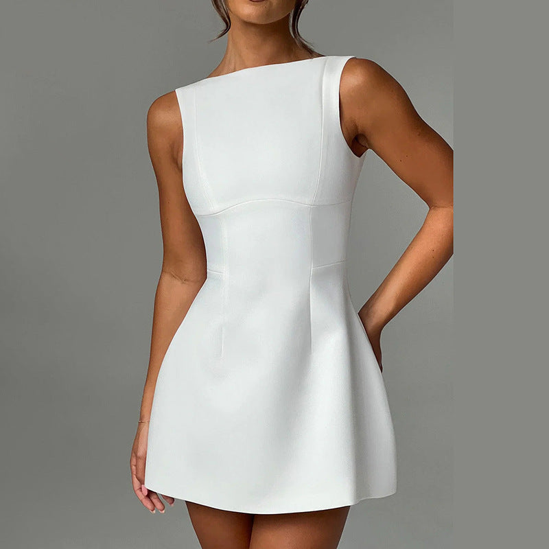 Sexy Slim-fitting Backless Dress Summer Sleeveless Short Dresses Women's Garments Apparel / Clothing
