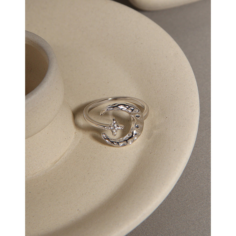 Small Design Sense, Simple Temperament, Folds, Star And Moon Exquisite Ring /Jewelry & Accessories
