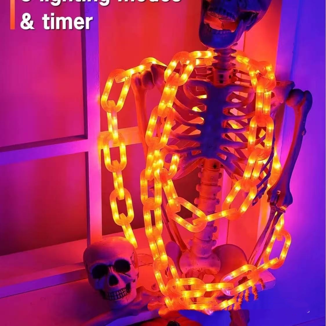 LED Waterproof Battery Box Halloween Decoration Atmosphere Lighting Chain Home Ornaments