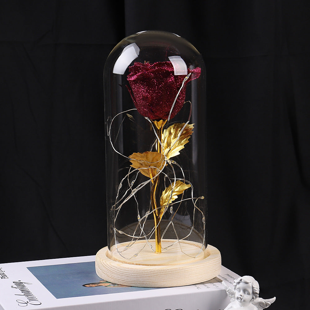 Eternal Rose Flowers with LED Light in Glass Cover – Perfect Gift for Any Occasion: Wedding, Birthday, Mother’s Day, Anniversary & More