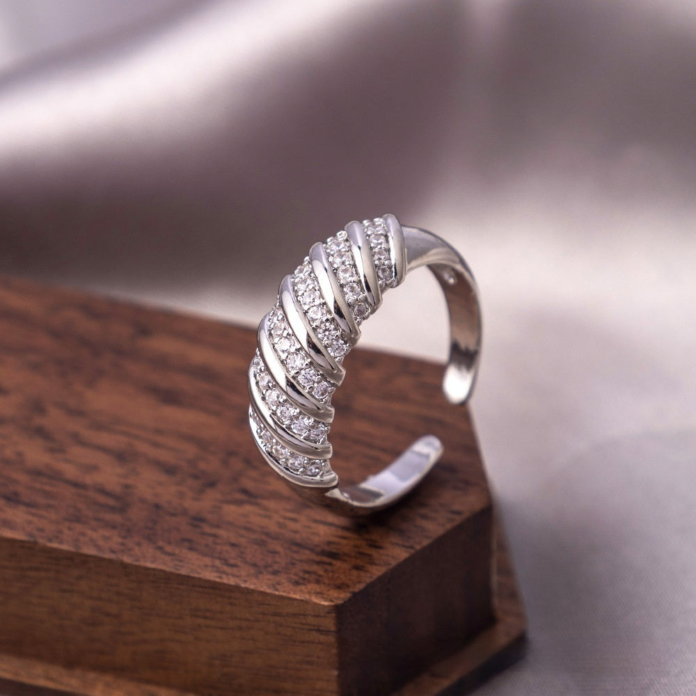 Ring Real Gold Zircon Ornament Adjustable Retro Heavy Industry Exquisite Ring Ornament Jewelry & Accessories