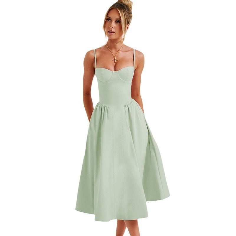 Sexy Fashion Sling Waist-tight Slim Backless Dress Women's Garments Apparel / Clothing