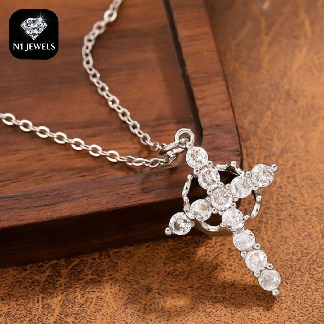 Christian Religious Symbola Drop Classic Crown & Cross Pendant Choker Easter Necklace For Women & Men & Girls Pretty Crown Cross Necklace For Daily Party Clothing Decor Trendy All-match & Je Jewelry & Accessories