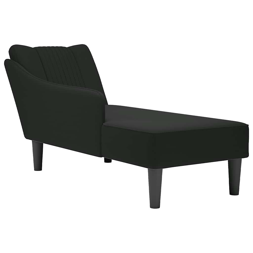 vidaXL Chaise Lounge with Right Armrest – Black Velvet Furniture