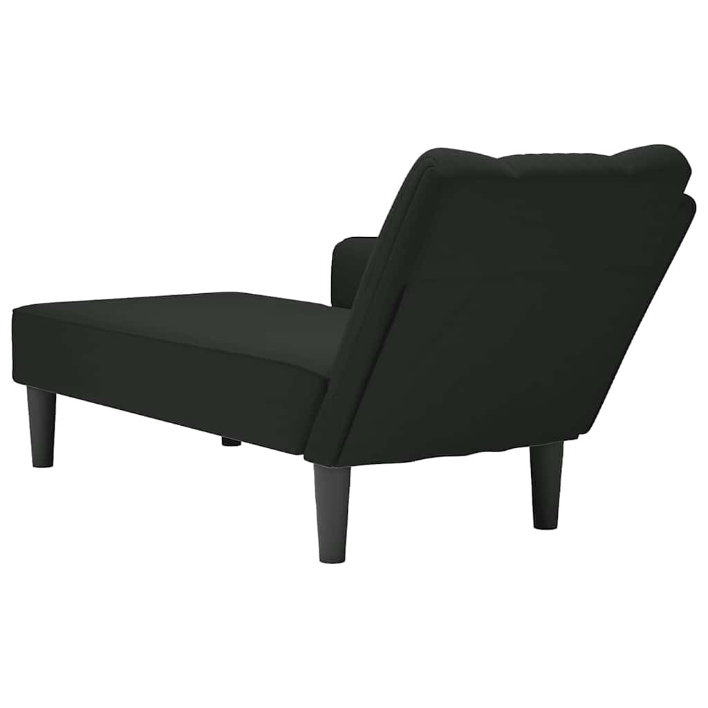 vidaXL Chaise Lounge with Right Armrest – Black Velvet Furniture
