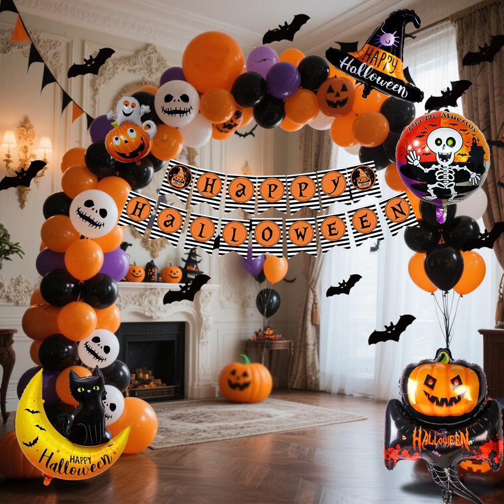 Halloween Hanging Flag Balloon Set Party Decoration Supplies Home Ornaments