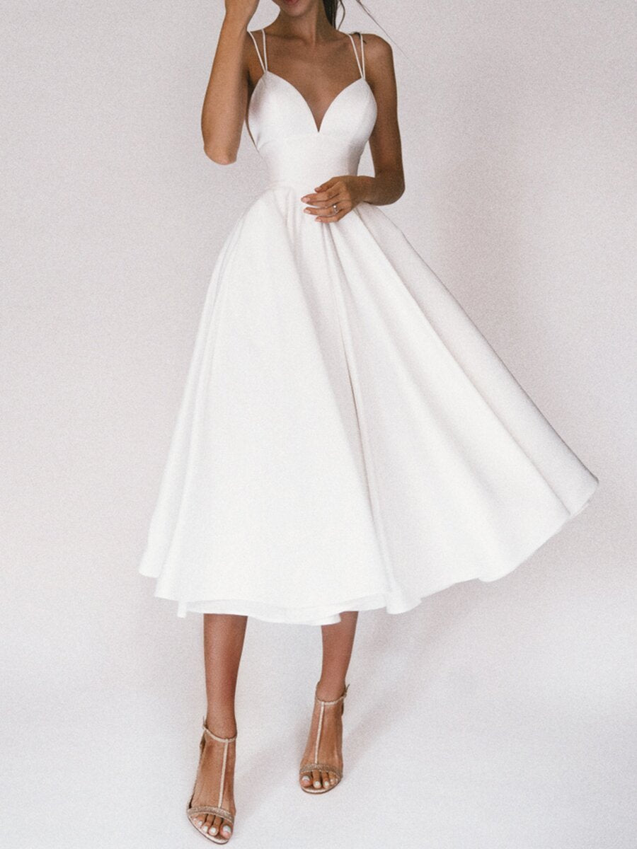 Sexy V-neck Suspender Dress Summer Fashion A-Line Long Dresses For Women's Garments Apparel / Clothing