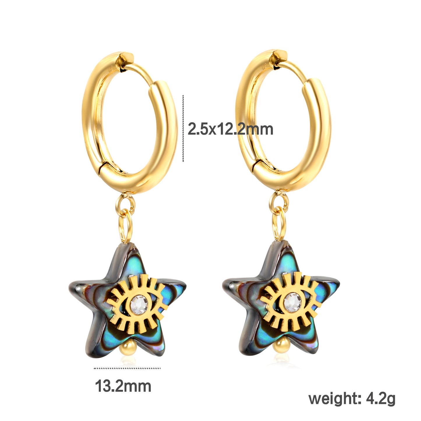 Creative Ear Studs Light Luxury Temperament Abalone Shell Earrings Jewelry/Accessories