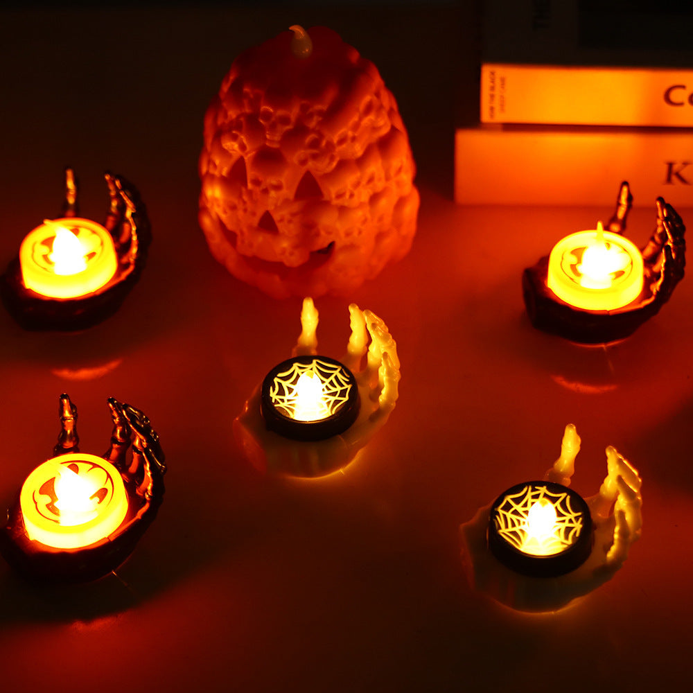 Halloween Small Night Lamp LED Electronic Luminous Decorative Palm Candle Light Home Ornaments