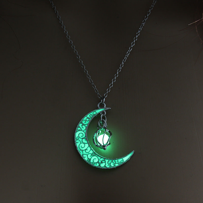Glowing Pendant Necklaces Silver Plated Chain Necklaces Jewelry & Accessories