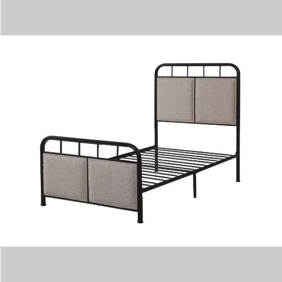 Double-size Linen Upholstered Platform Metal Bed Frame Furniture
