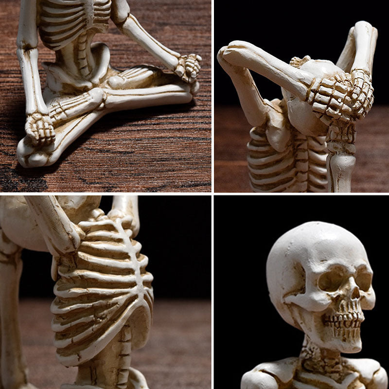 Halloween Horror Desktop Decoration Resin Ornaments Feature Modeling Yoga Skull Skeleton Home Ornaments