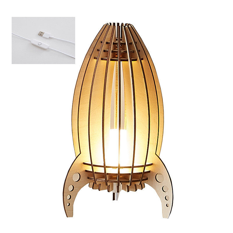 Night Lamp Creative Bedside Lamp Carving Space Rocket Lamp Lighting Home Essentials