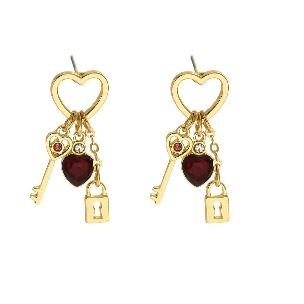 Luxury Love Earrings with Rhinestone – Lock Series Diamond Lock-Shaped Earrings, Perfect Valentine's Day Gift for Women